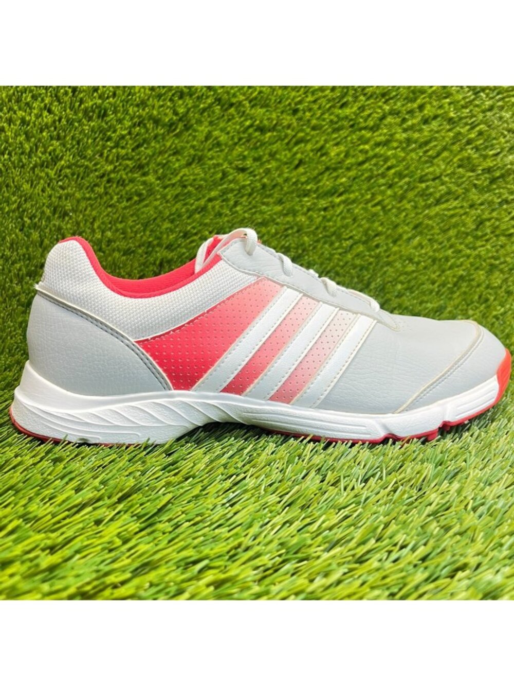 Adidas Tech Response Womens Size 9.5 Gray Pink Running Leather Golf Spikes Shoes